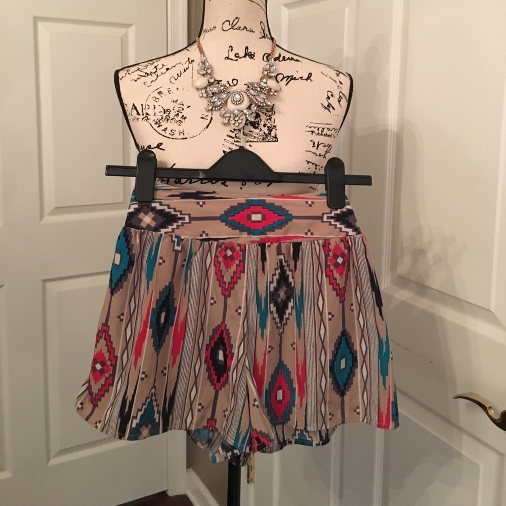 Forever 21 flare tribal shorts